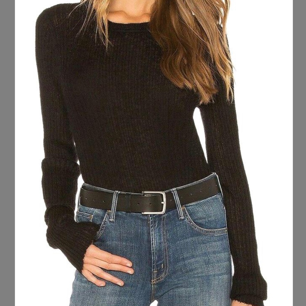 Rag & Bone Donna Crewneck Black Sweater Sz M
